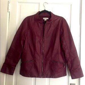 Christopher & Banks Red Leather Jacket